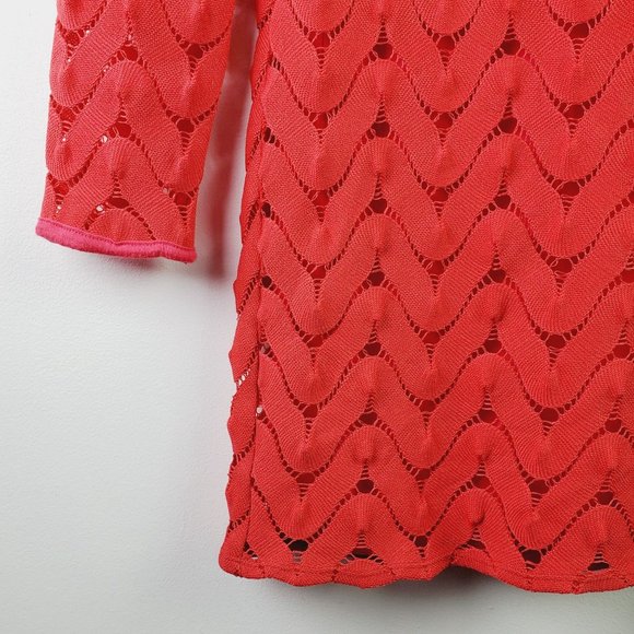 Free People Wild Thing Red Bodycon Crochet Dress Sz M - Picture 8 of 9